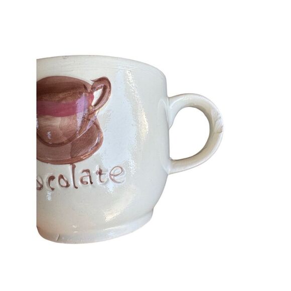 French Café Hot Chocolate Ceramic Pitcher Pot 42 Ounce Capacity & Set of 4 mugs - Picture 12 of 13